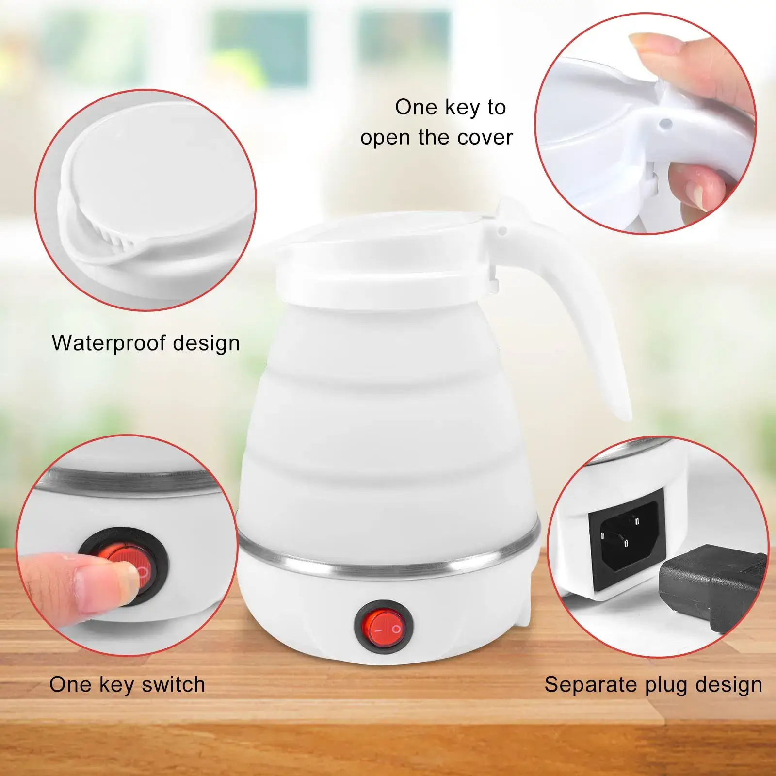 Bouilloire électrique Portable Rechargeable 350 Ml - Sans Fil, Batterie 27000 MAh - Pour Voyage, Voiture, Camping