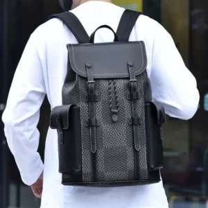 Sac à dos en PU noir et gris – Élégance et robustesse